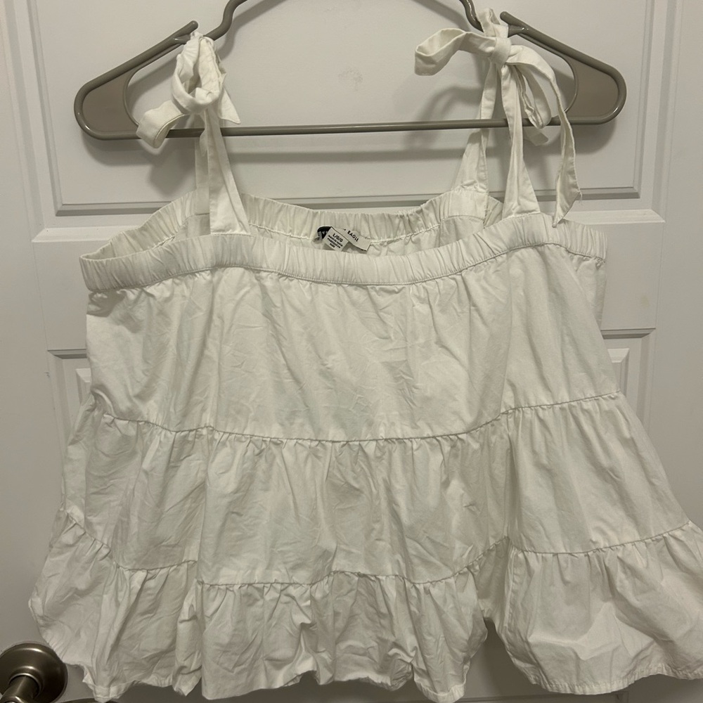 American Eagle Outfitters White Tiered Blouse